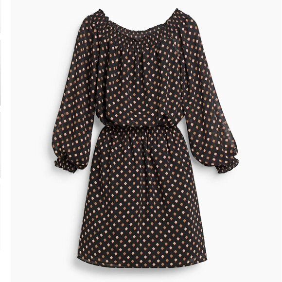 WHBM Off-The-Shoulder Chiffon Flowy Print Dress - Picture 5 of 12